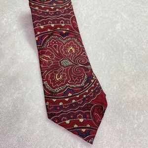 Liberty Of London Tie 100% SILK Paisley Maroon